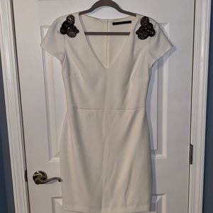 Zara embellished shoulder short sleeve dress.